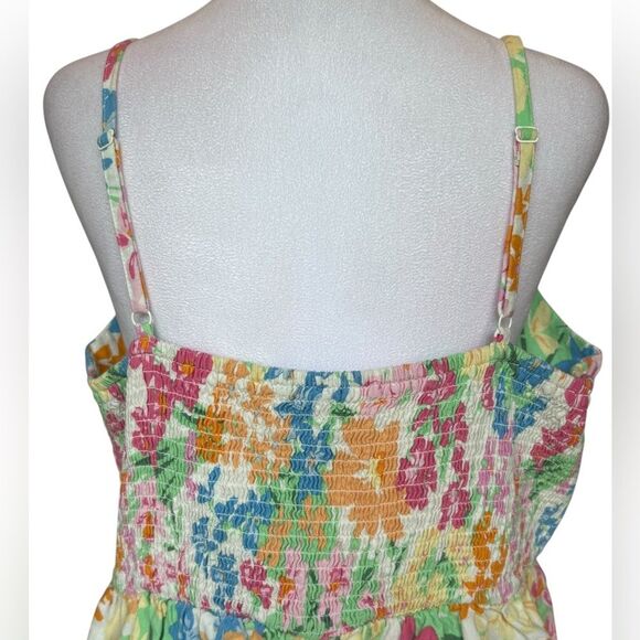 Old Navy Fit & Flare Cami Romper Floral Linen Blend Womens Size XL - Picture 6 of 12